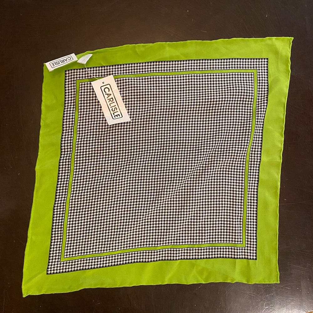 Vintage 17” Carlisle 100% Silk Scarf Deadstock Tag